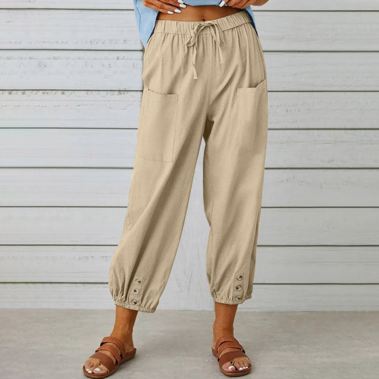 Ashcroft | Lidia Wide-Leg Cotton and Linen Trousers