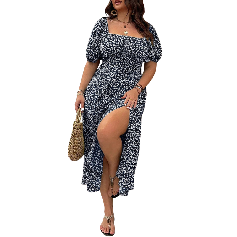 Ashcroft Elegant Plus Size Tie Front Floral Dress – view 3