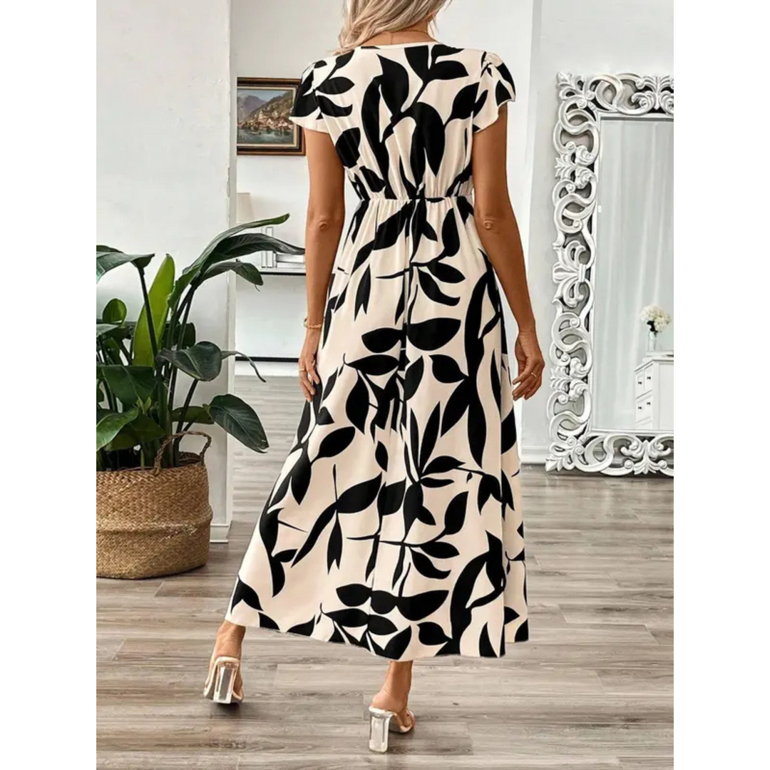 Ashcroft Elegant Summer Printed Short Sleeve Maxi Dress – view 4