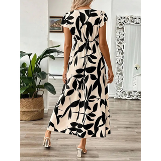 Ashcroft Elegant Summer Printed Short Sleeve Maxi Dress – view 4