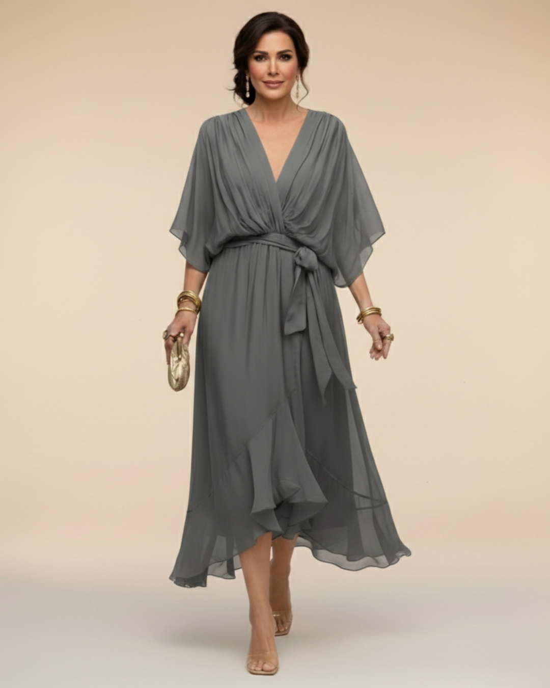 Sheila | Chiffon V-Neck Dress
