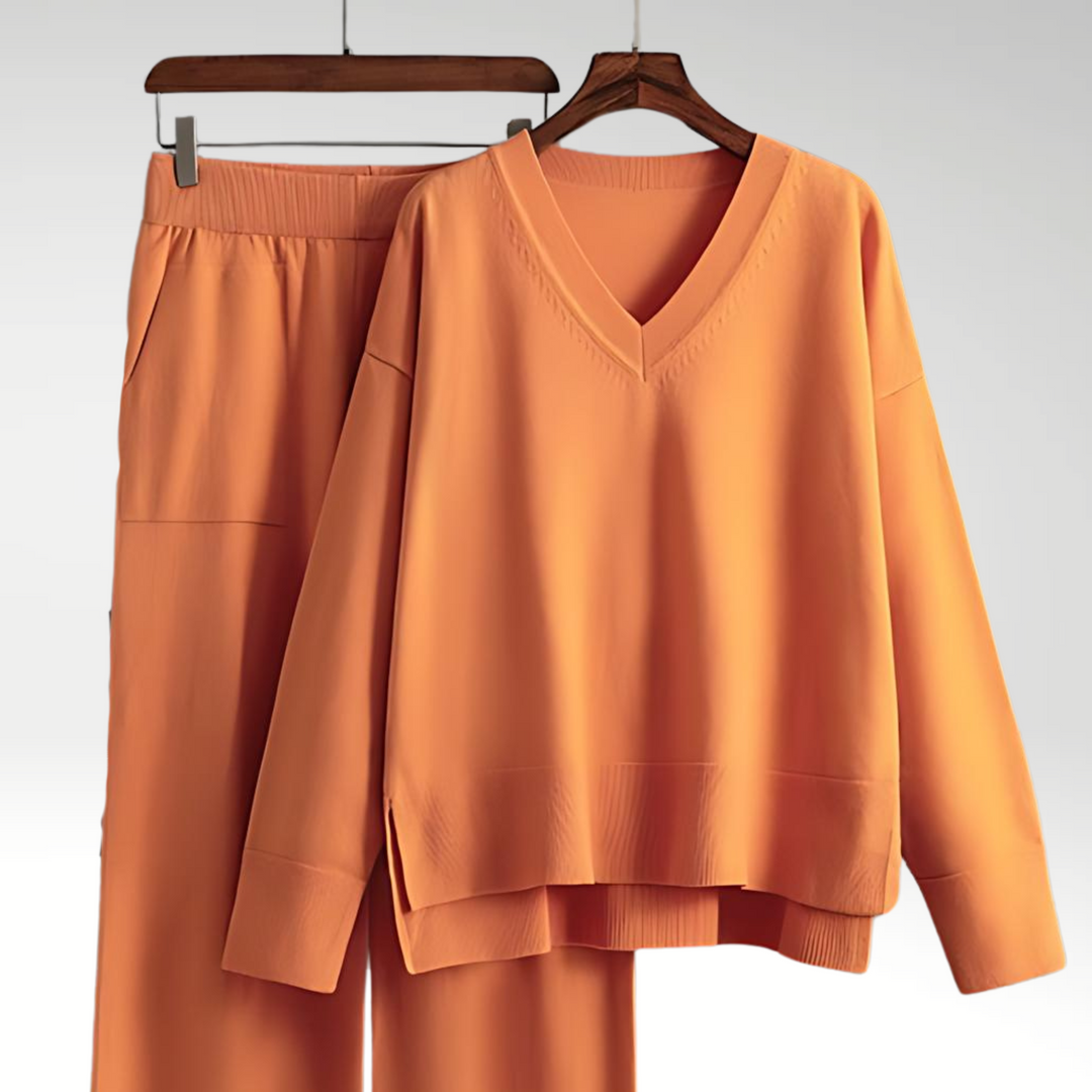 Cazel | Luxe V-Neck Two-Piece Set