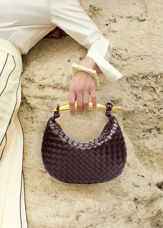 Alejandra | Woven Bag with Gold Handle