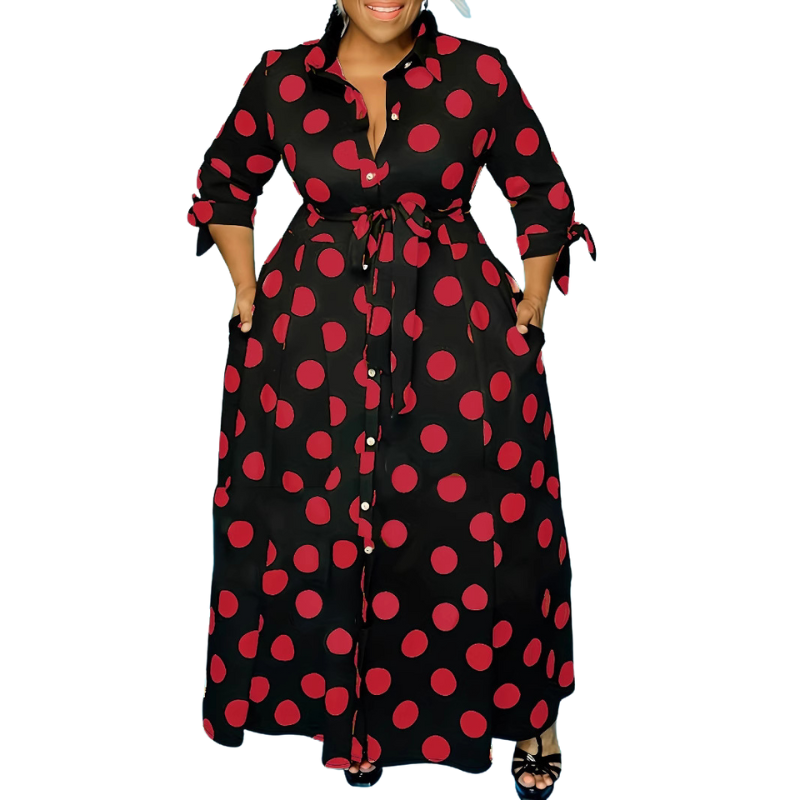Ashcroft Stylish Polka Dot Shirt Dress with Belt – view 4