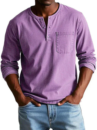 DONACCI Long Sleeve Henley Shirt