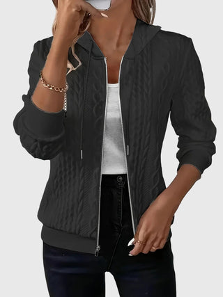 Marcia | Textured Zip-Up Hoodie