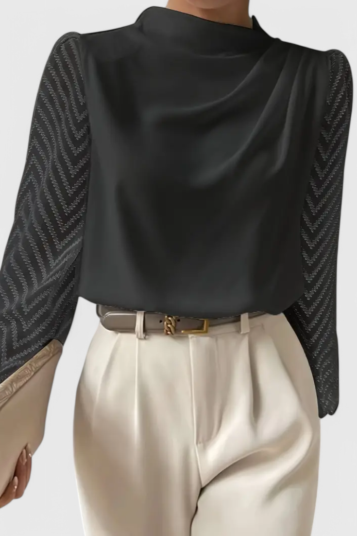 Zara | Sheer-Sleeve Blouse