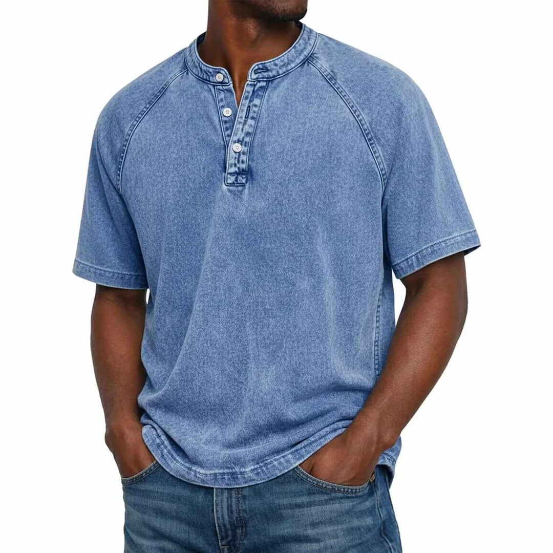 DONACCI Washed Denim Henley