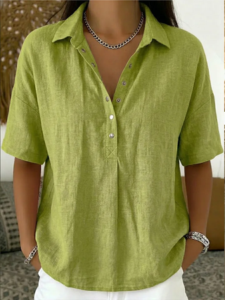 Ashcroft Blouse with Collar and Button Detail – view 3