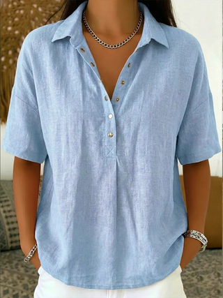 Ashcroft Blouse with Collar and Button Detail – view 4