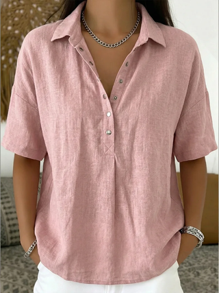 Ashcroft Blouse with Collar and Button Detail – view 2