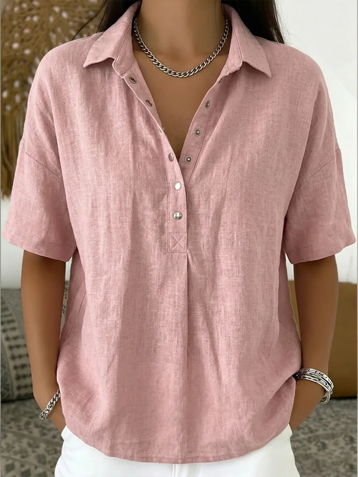 Ashcroft Blouse with Collar and Button Detail – view 2