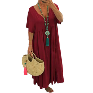 Ashcroft Comfy V-Neck Casual Ruffle Boho Dress – view 5