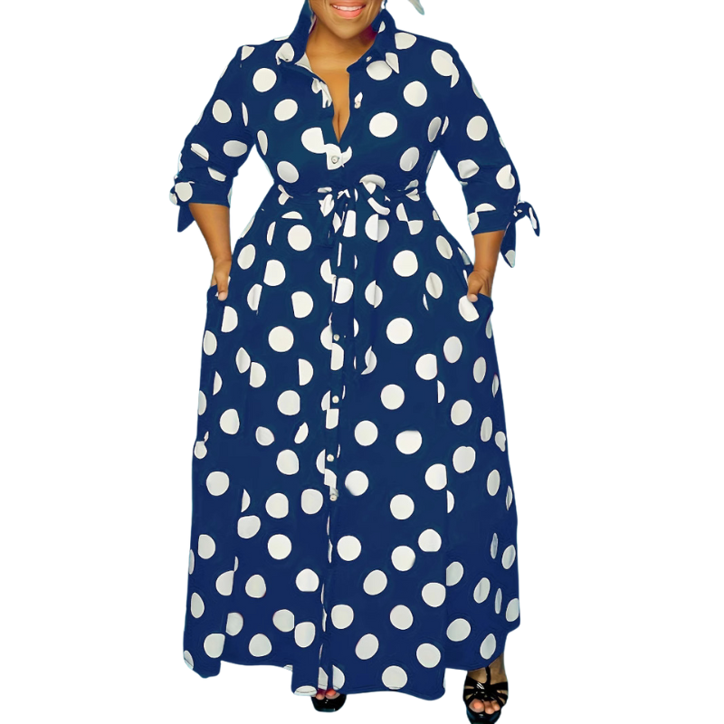 Ashcroft Stylish Polka Dot Shirt Dress with Belt – view 3