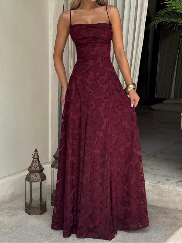 Ashcroft Backless Lace Pattern Long Evening Dress