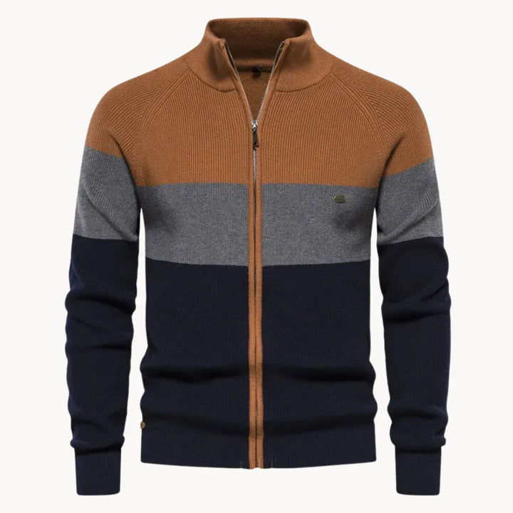 DONACCI Colorblock Zip Cardigan