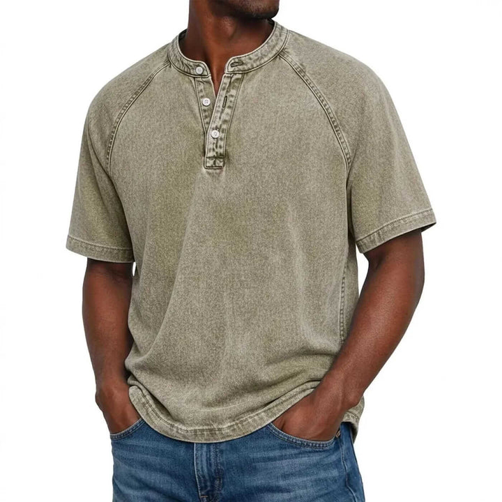 DONACCI Washed Denim Henley