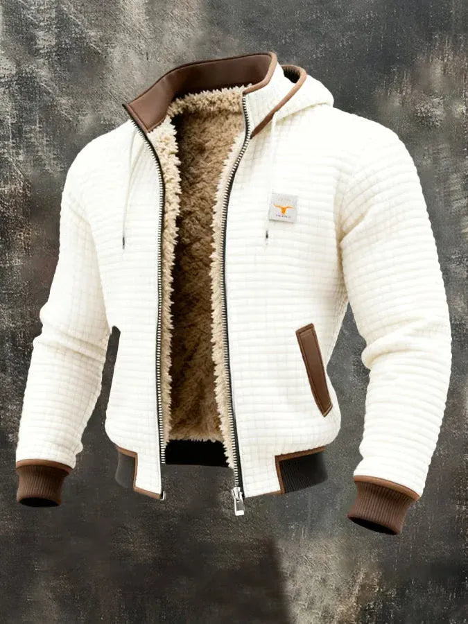 DONACCI Sherpa-Lined Waffle Jacket