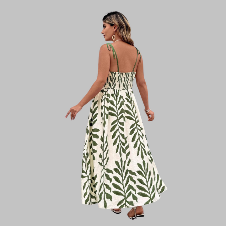 Ashcroft Casual Sleeveless Summer Leaf Print Maxi Dress – view 4