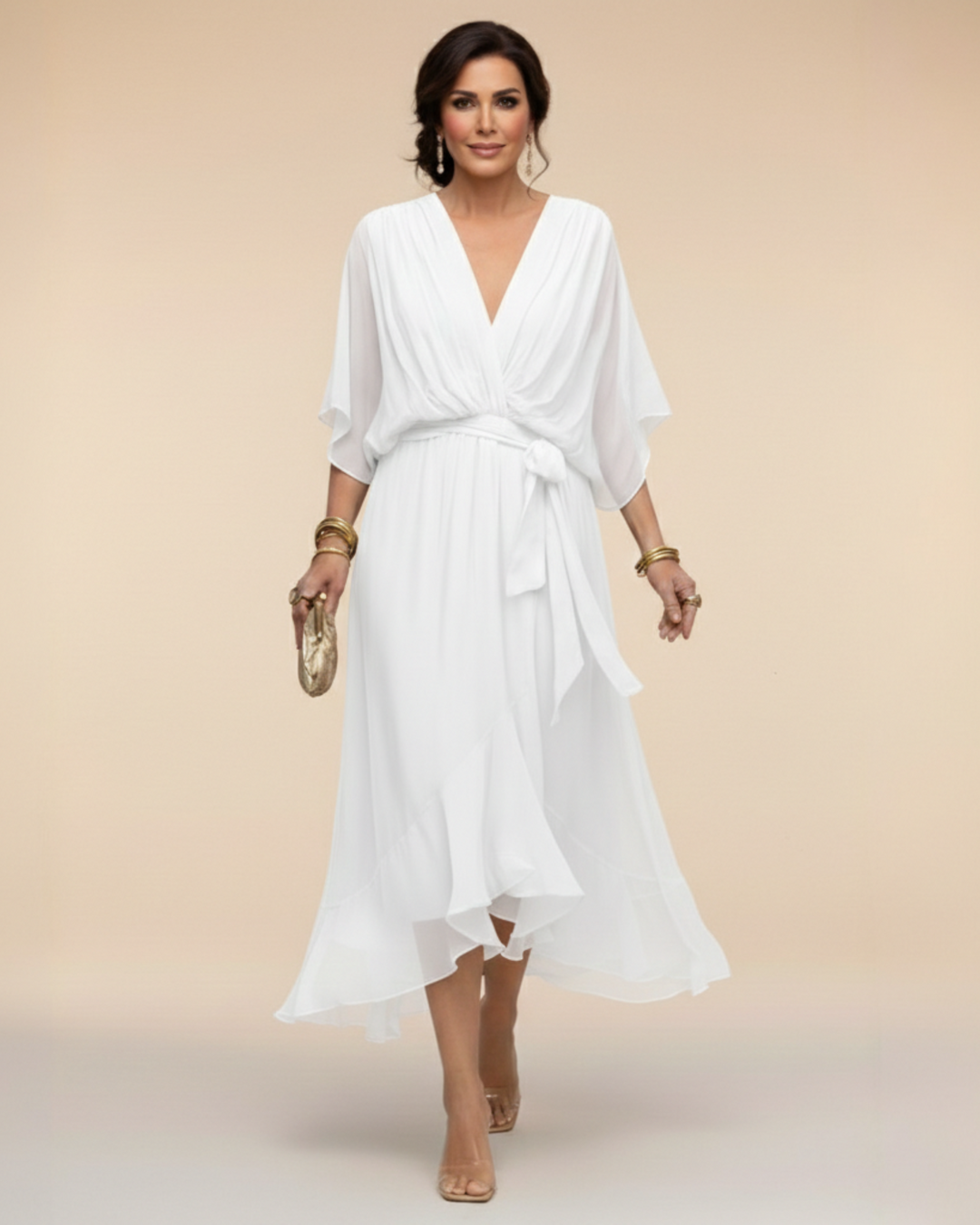 Sheila | Chiffon V-Neck Dress