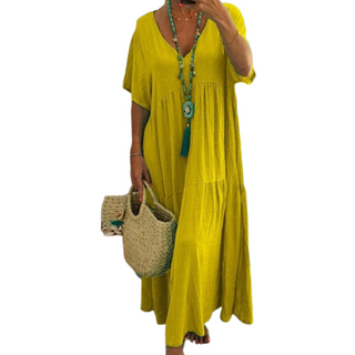 Ashcroft Comfy V-Neck Casual Ruffle Boho Dress – view 6