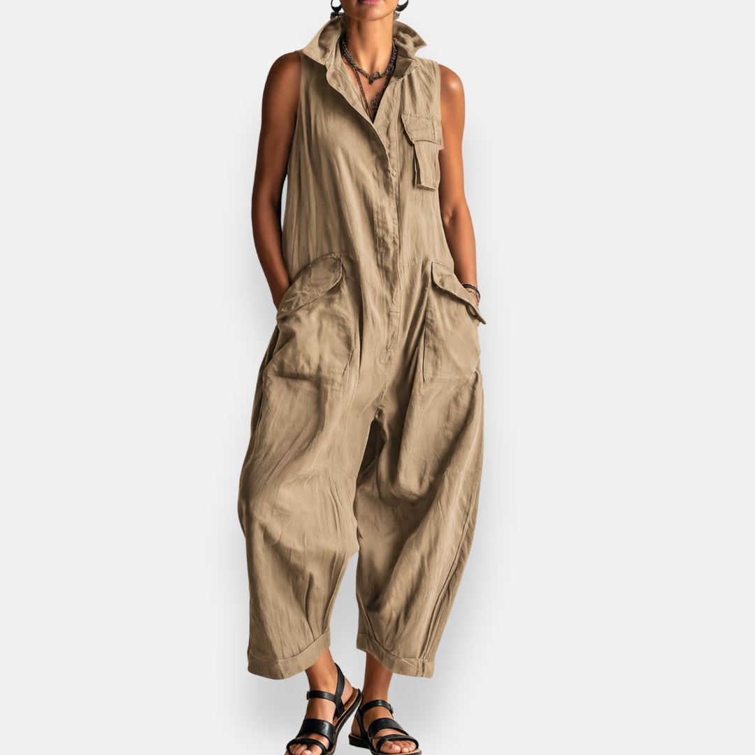 Ashcroft Sleeveless Cargo Jumpsuit with Collar – view 5
