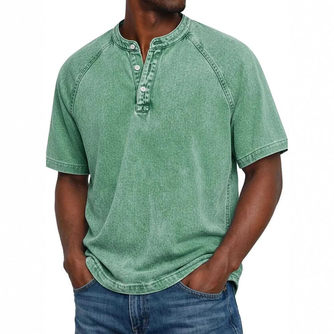DONACCI Washed Denim Henley