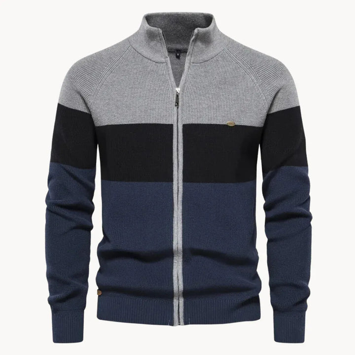 DONACCI Colorblock Zip Cardigan
