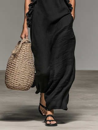 Ashcroft | Halter Neck Maxi Dress with Pockets
