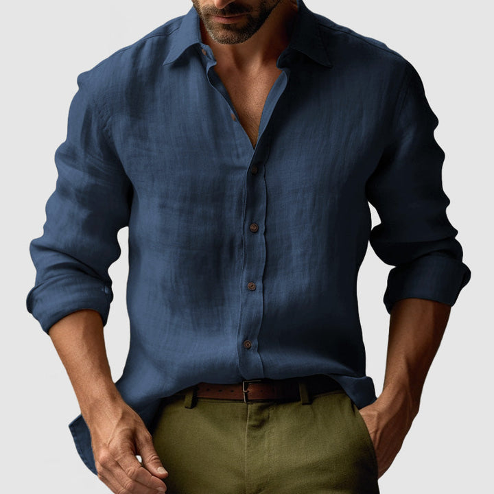Ashcroft | Men's Vintage Linen Long-Sleeve Shirt