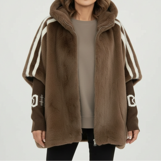 Regina | Striped-Sleeve Hooded Jacket