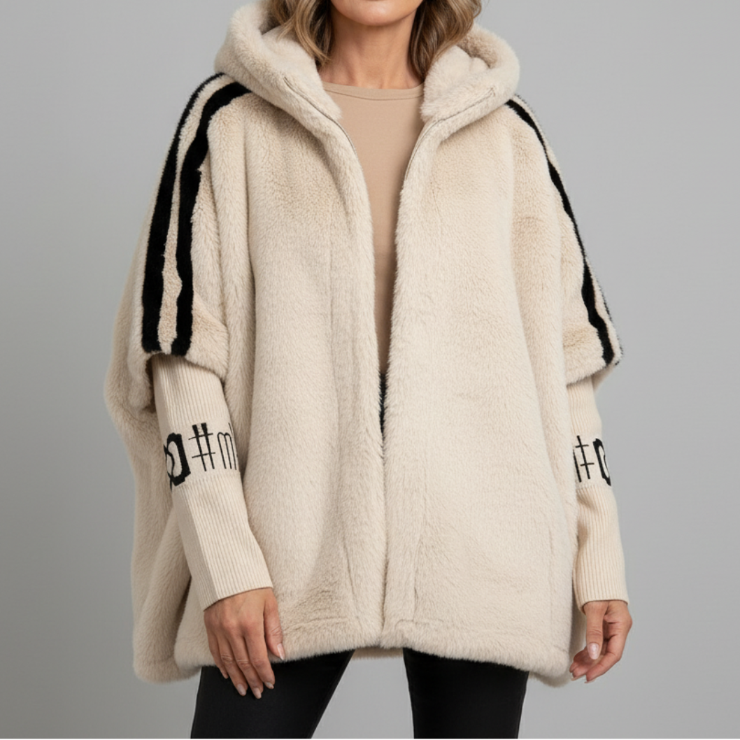 Regina | Striped-Sleeve Hooded Jacket
