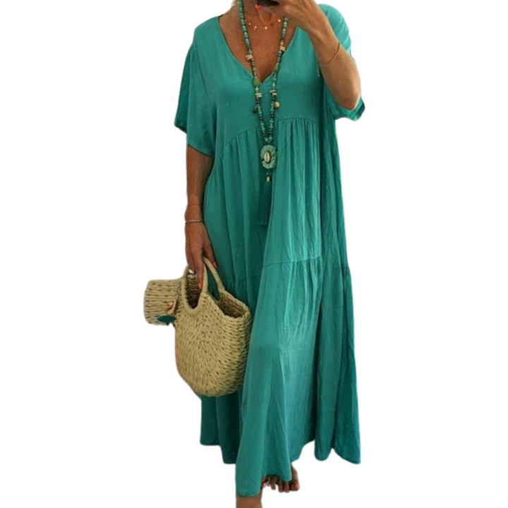 Ashcroft Comfy V-Neck Casual Ruffle Boho Dress – view 7