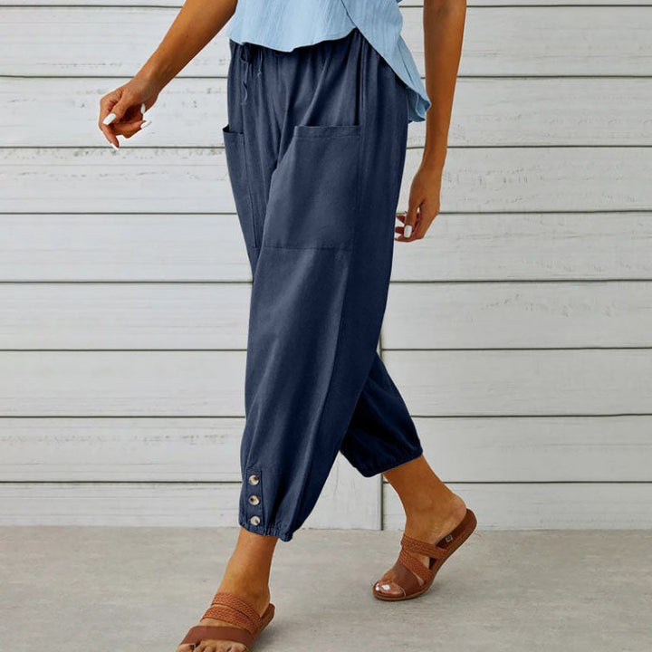 Ashcroft | Lidia Wide-Leg Cotton and Linen Trousers