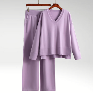 Cazel | Luxe V-Neck Two-Piece Set