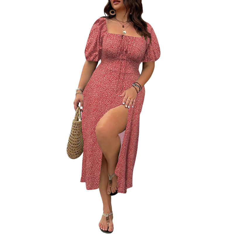 Ashcroft Elegant Plus Size Tie Front Floral Dress – view 6