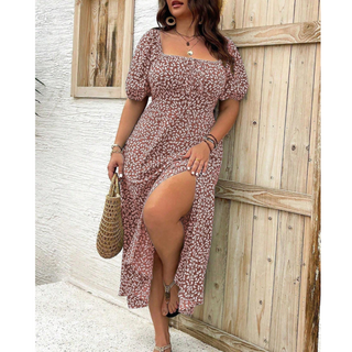 Ashcroft Classy Plus Size Puff Sleeve Maxi Dress – view 7