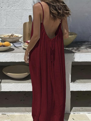 Ashcroft Simple Solid Backless Cami Beach Dress – view 6