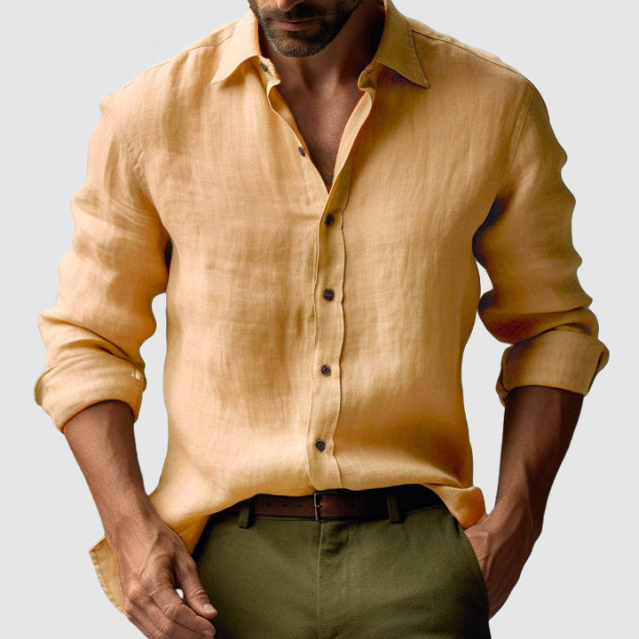 Ashcroft | Men's Vintage Linen Long-Sleeve Shirt