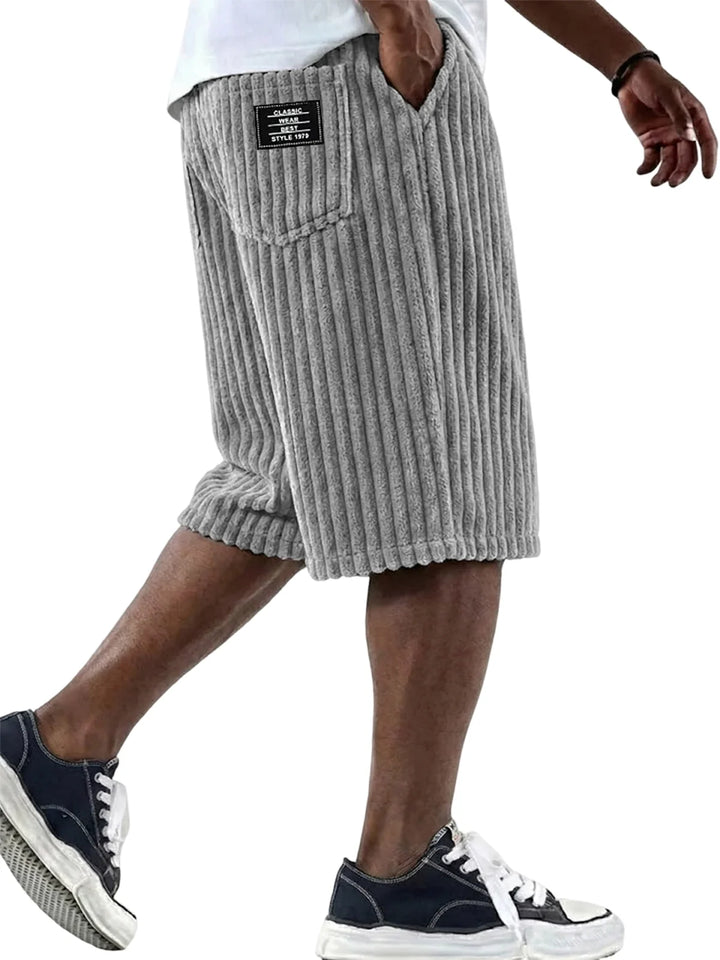 Ashcroft | Corduroy Shorts with Embroidered Detail