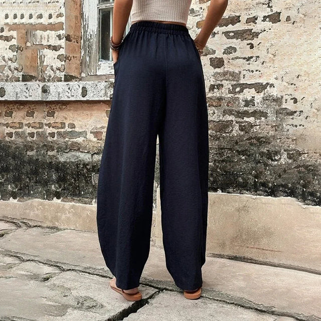 Wide-Leg Casual Trousers