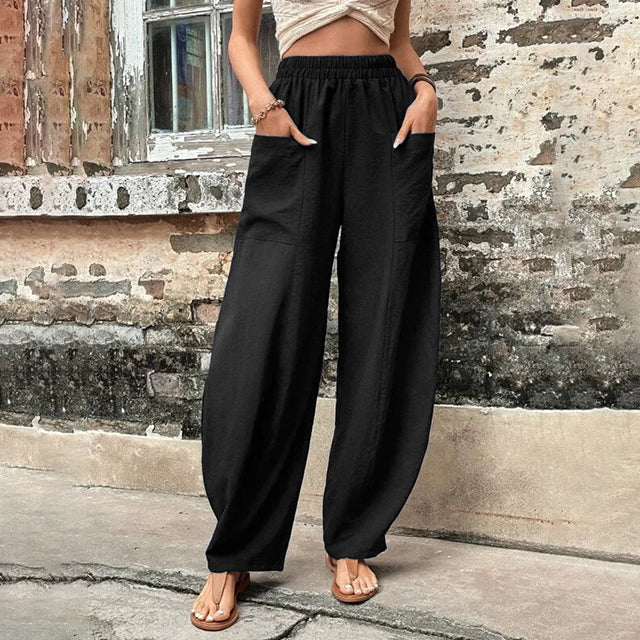 Wide-Leg Casual Trousers