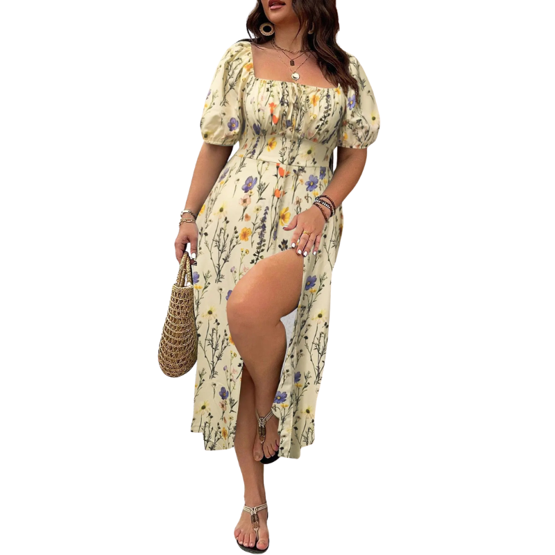 Ashcroft Elegant Plus Size Tie Front Floral Dress – view 7