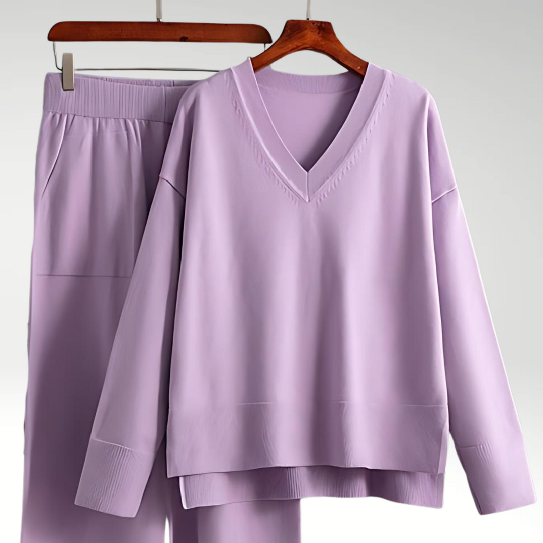 Cazel | Luxe V-Neck Two-Piece Set