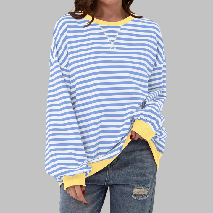 Ashcroft | Striped Long Sleeve Crew Neck Sweatshirt