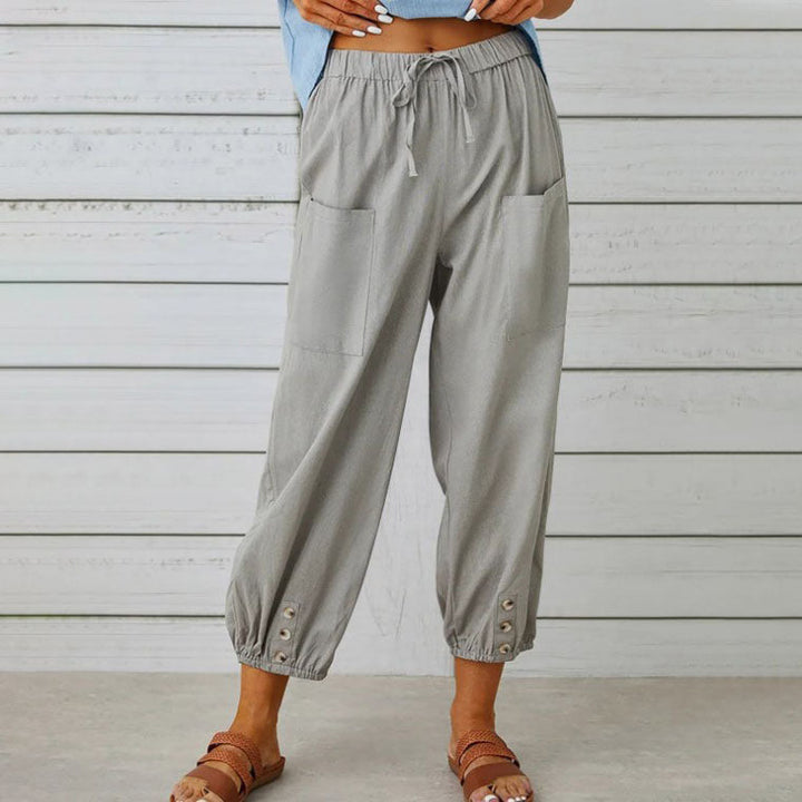 Ashcroft | Lidia Wide-Leg Cotton and Linen Trousers