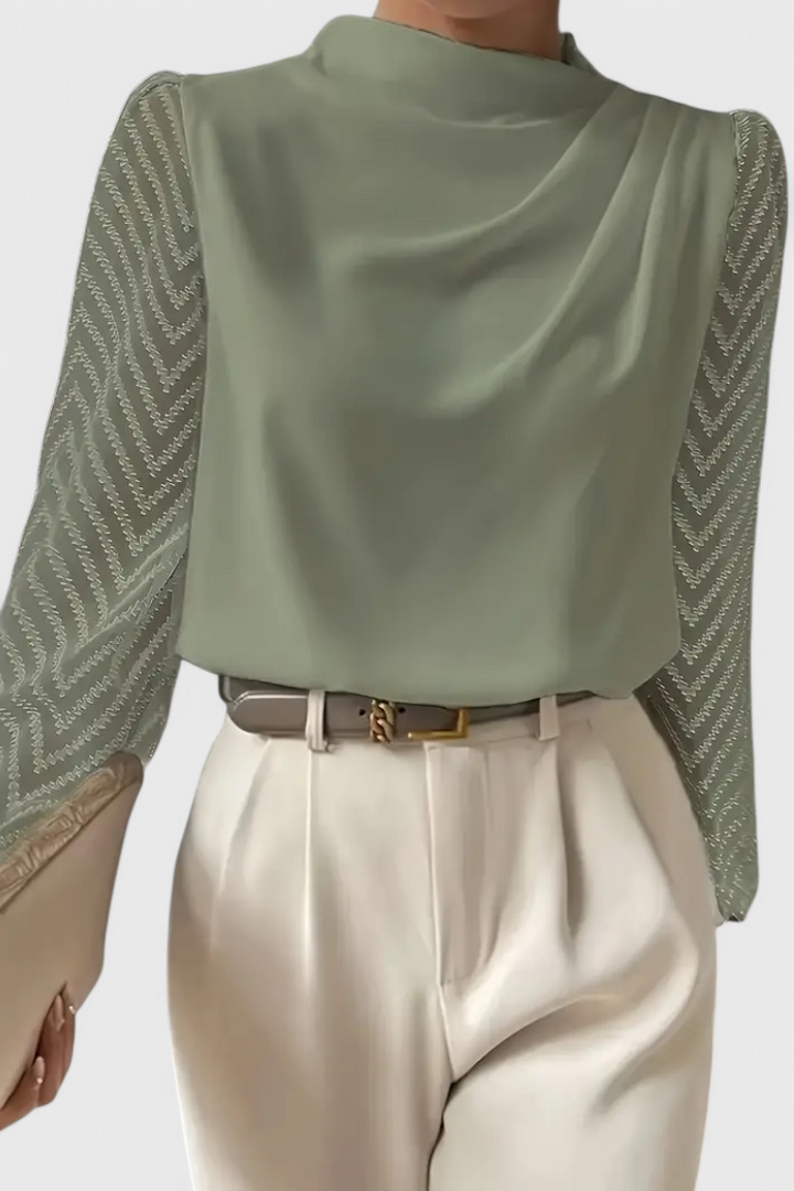 Zara | Sheer-Sleeve Blouse