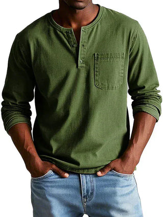 DONACCI Long Sleeve Henley Shirt