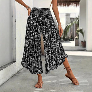 Wide-Leg Polka Dot Trousers