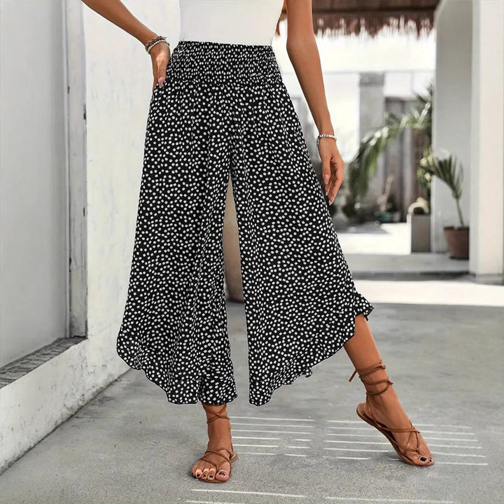 Wide-Leg Polka Dot Trousers